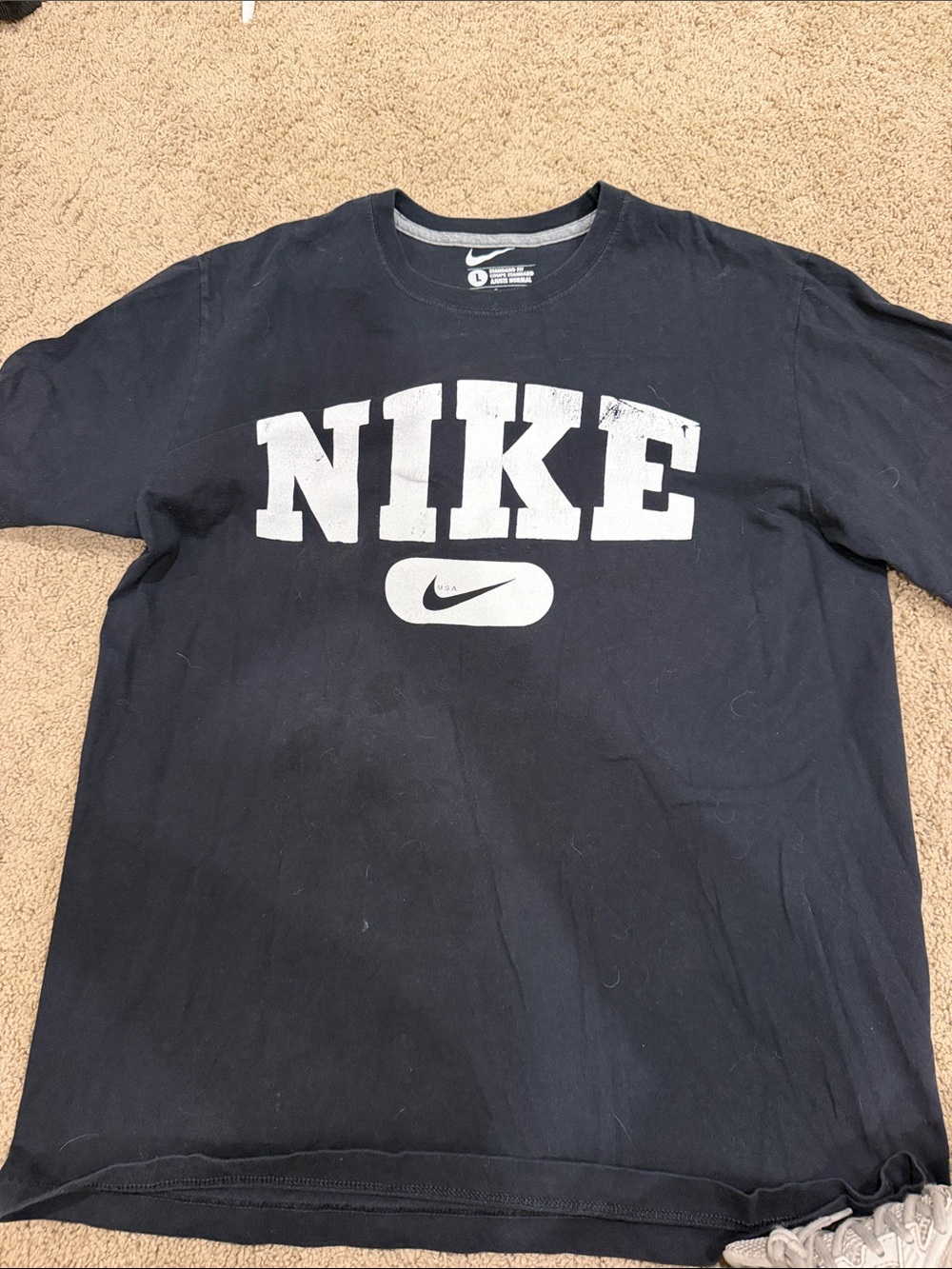 Nike Black Short Sleeve Tee with White Logo